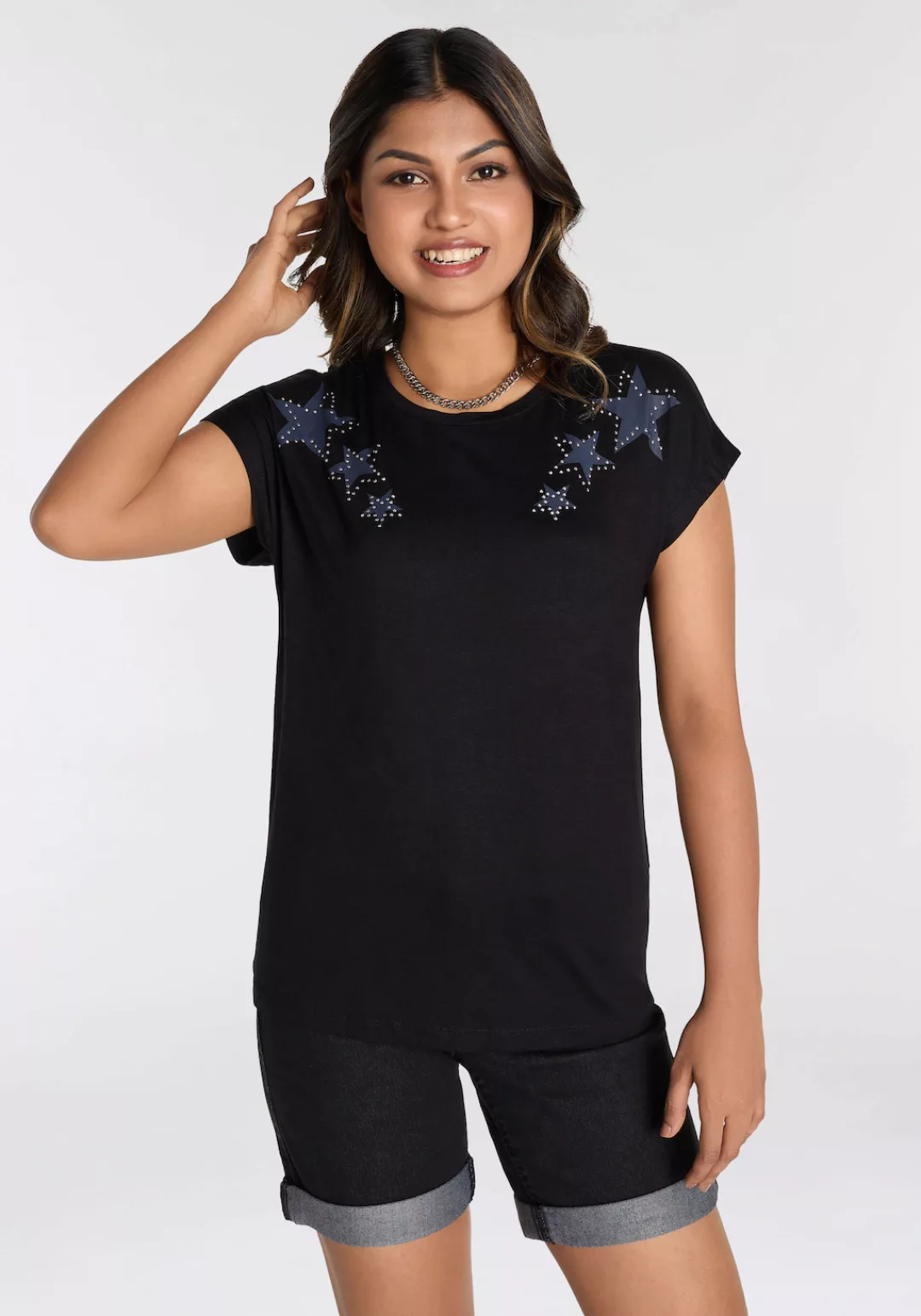 Laura Scott Kurzarmshirt, mit stylischen Sternen - NEUE KOLLEKTION günstig online kaufen