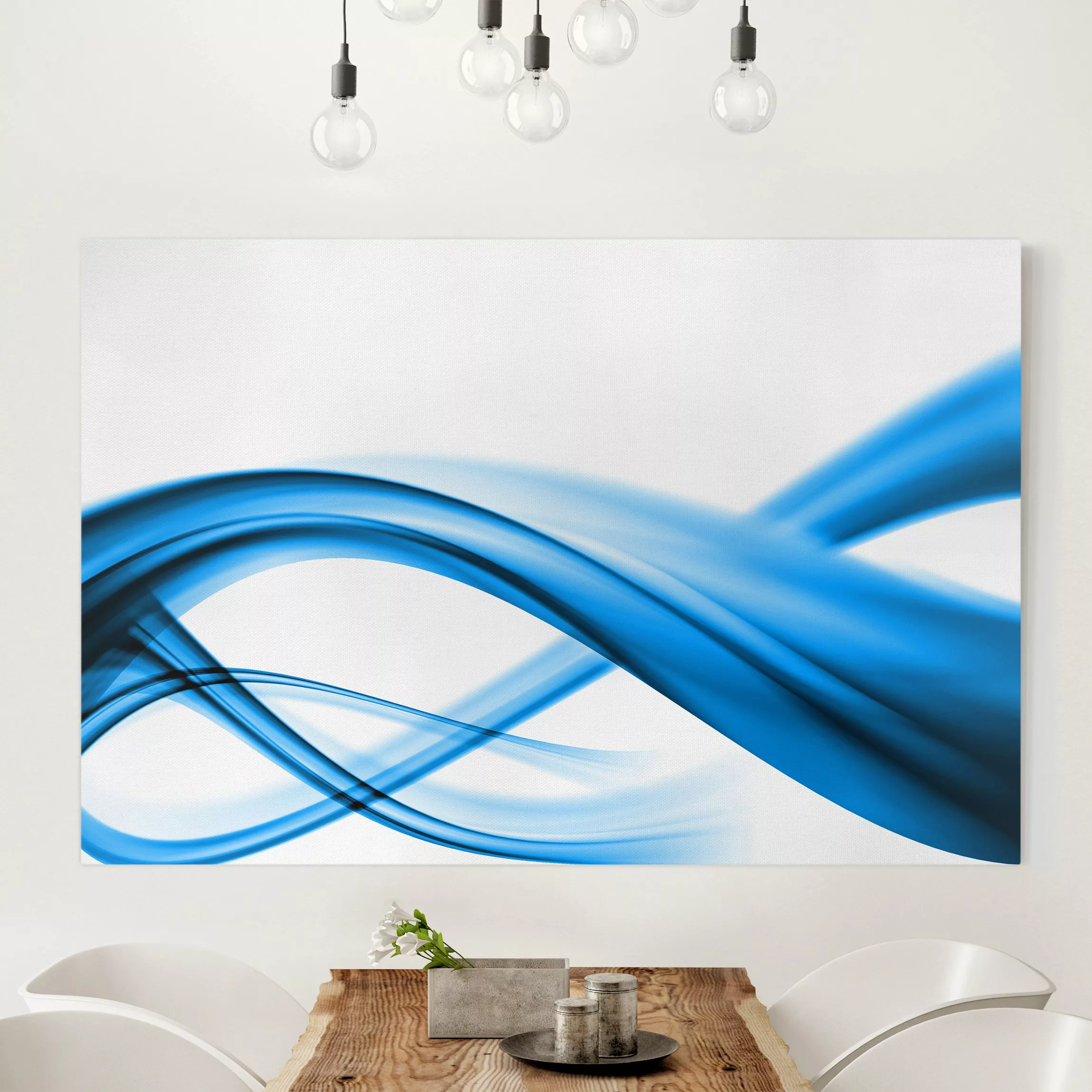 Leinwandbild Abstrakt - Querformat Blue Element günstig online kaufen