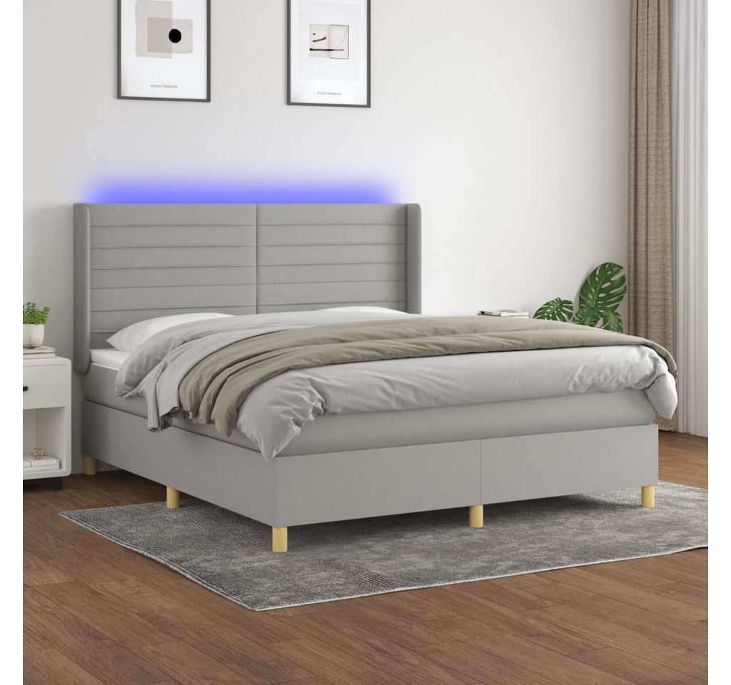 vidaXL Boxspringbett Bett Boxspringbett mit Matratze und LED Stoff (160 x 2 günstig online kaufen