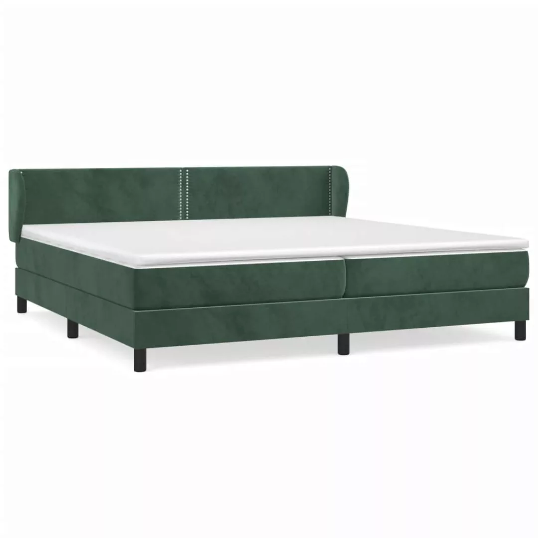 Vidaxl Boxspringbett Mit Matratze Dunkelgrün 200x200 Cm Samt günstig online kaufen