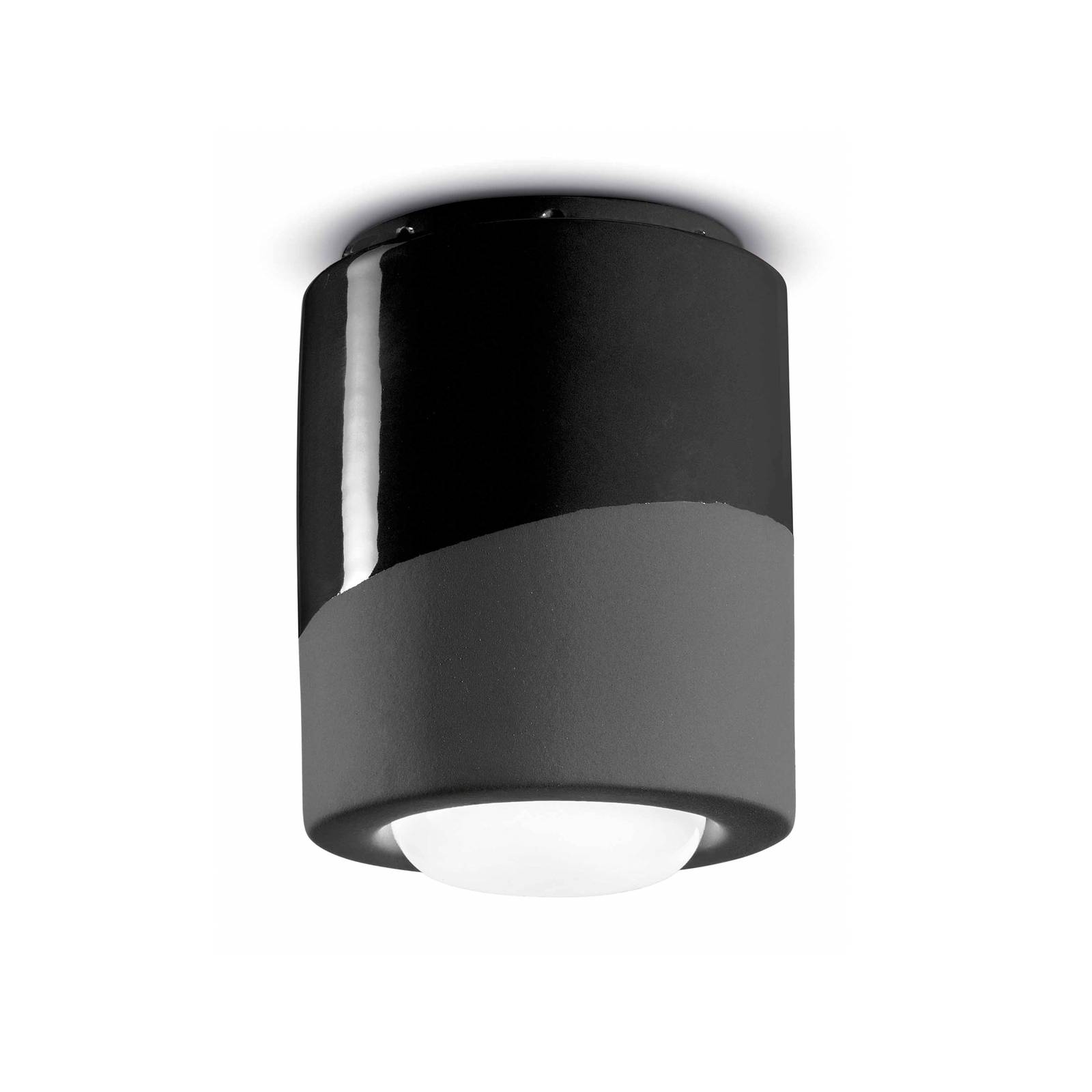Deckenlampe PI, zylindrisch, Ø 12,5 cm schwarz günstig online kaufen