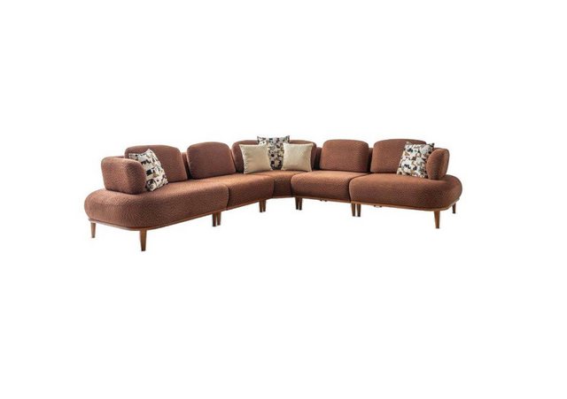 JVmoebel Ecksofa Braunes Designer Ecksofa Luxuriöse Wohnzimmer L-Form Couch günstig online kaufen