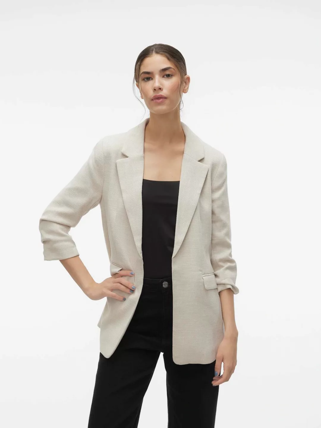 Vero Moda Jackenblazer Einfarbiger Blazer Offfener Style Basic Jacket (norm günstig online kaufen