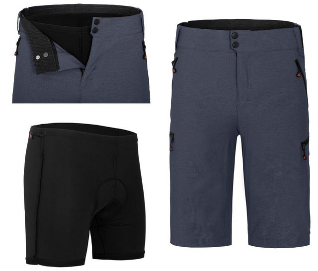 Fahrradhose PORVOO Bermuda (mit gepolsterter Innenhose) Herren Radshorts, r günstig online kaufen