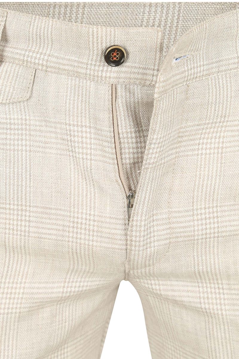 Suitable Chino Linen Blend Karos Beige - Größe 56 günstig online kaufen