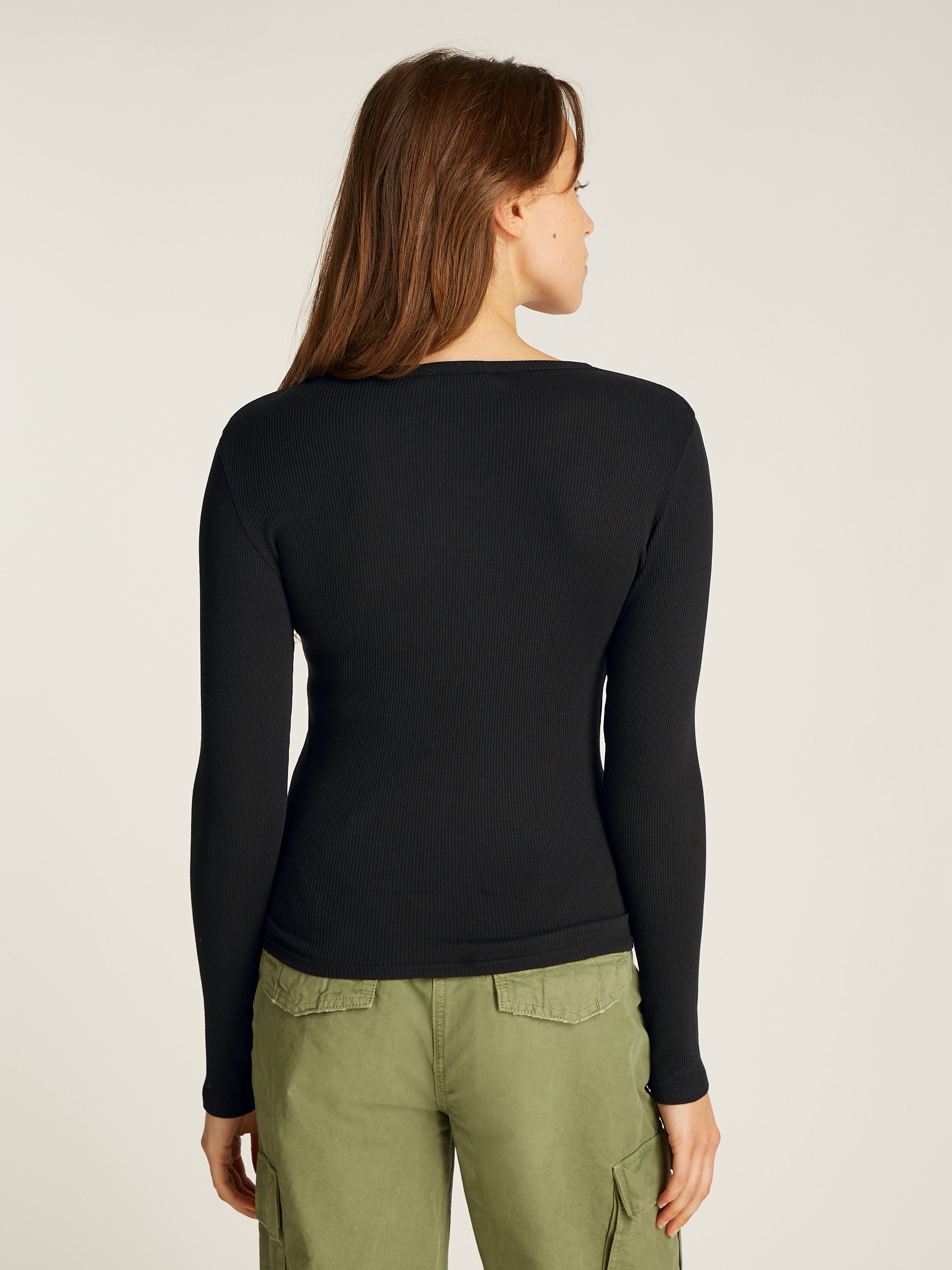 Tommy Jeans Langarmshirt TJW SLM BUTTON günstig online kaufen