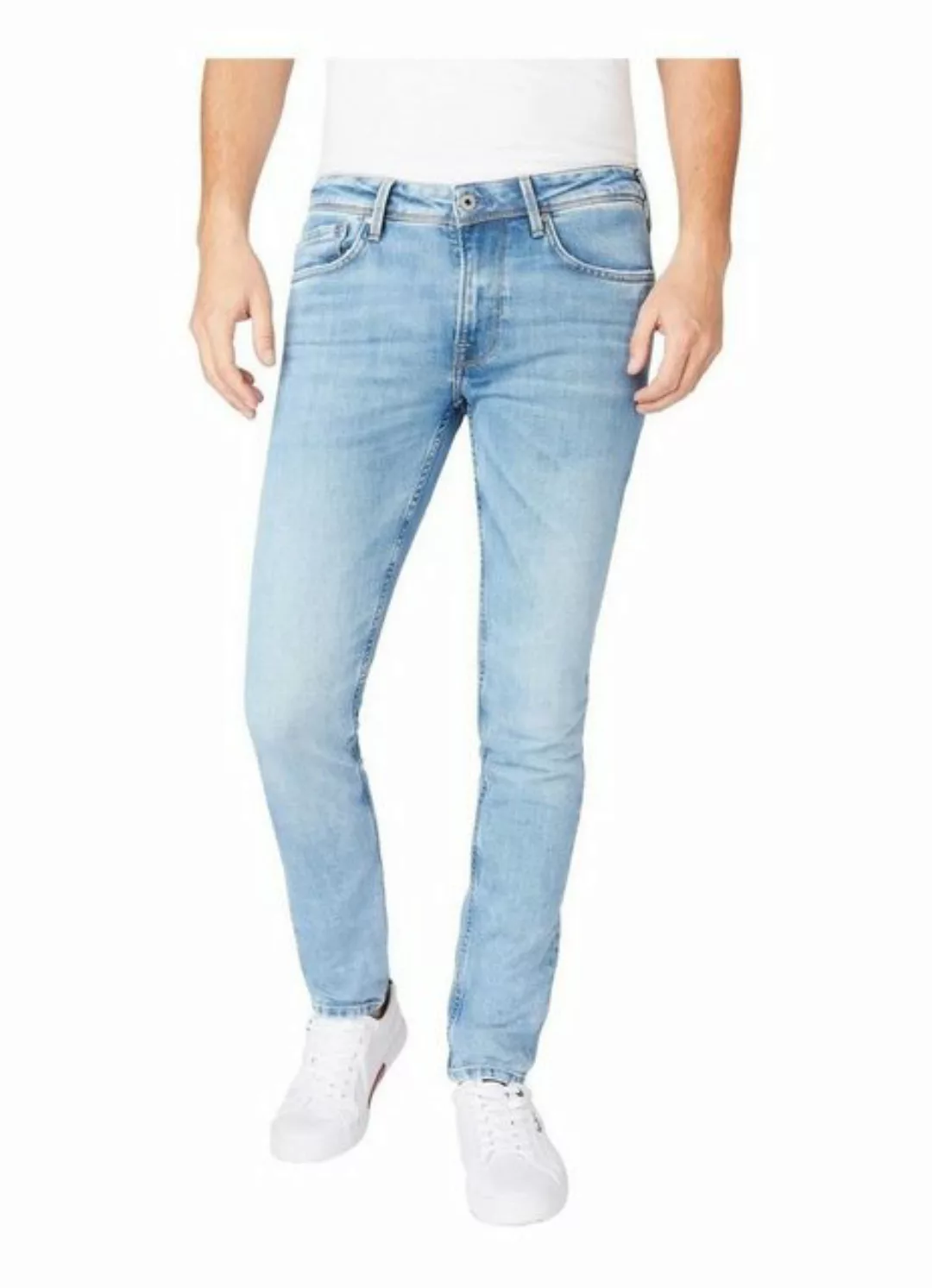Pepe Jeans Herren Jeans Stanley - Tapered Fit - Blau - Light Used Wiser günstig online kaufen