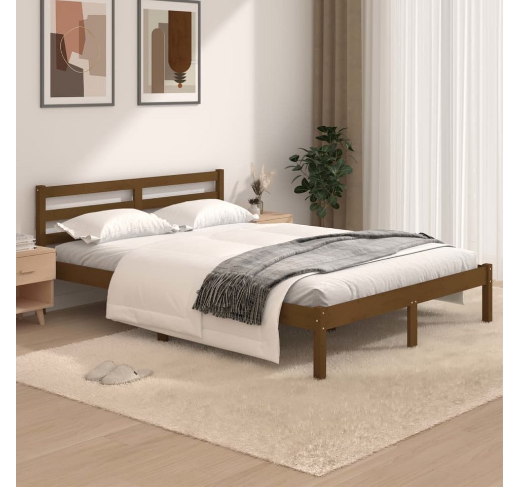 Vidaxl Massivholzbett Kiefer 120x190 Cm Honigbraun 4ft Small Double günstig online kaufen