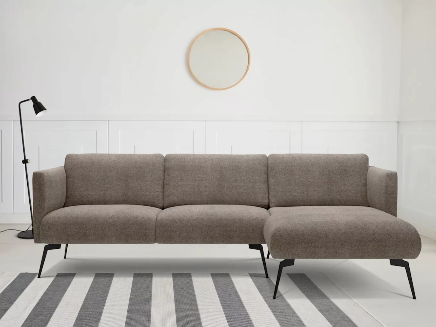 andas Ecksofa "Horna, L-Form,", mit schwarzen Metallbeinen günstig online kaufen