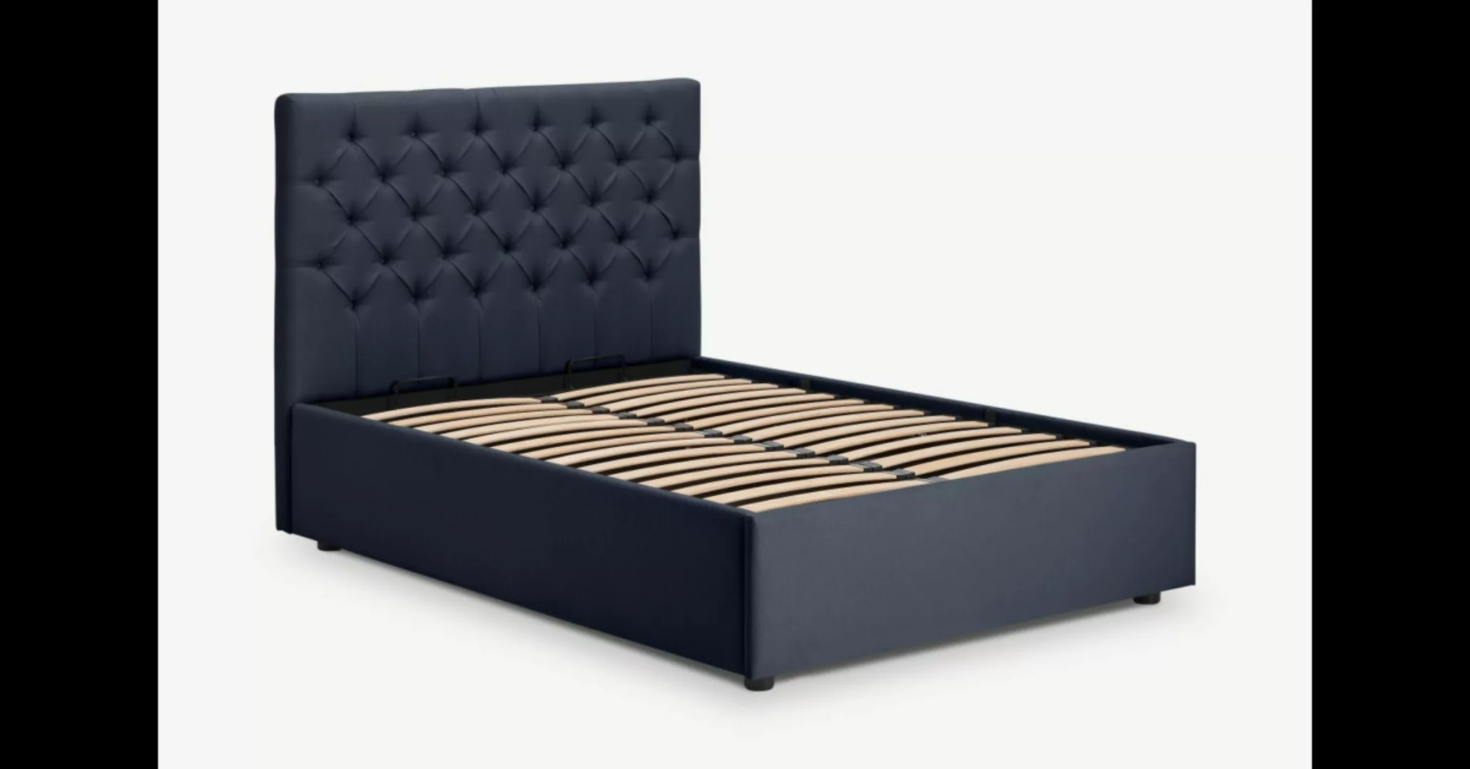 Skye Polsterbett mit Bettkasten (160 x 200 cm), Dunkelblau - MADE.com günstig online kaufen