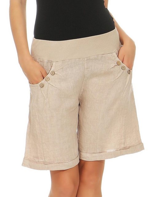 malito more than fashion Leinenhose 8024 Bermuda aus Leinen Shorts günstig online kaufen