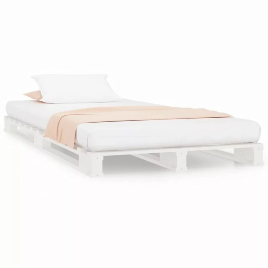 furnicato Bett Palettenbett Weiß 90x190 cm Massivholz Kiefer günstig online kaufen
