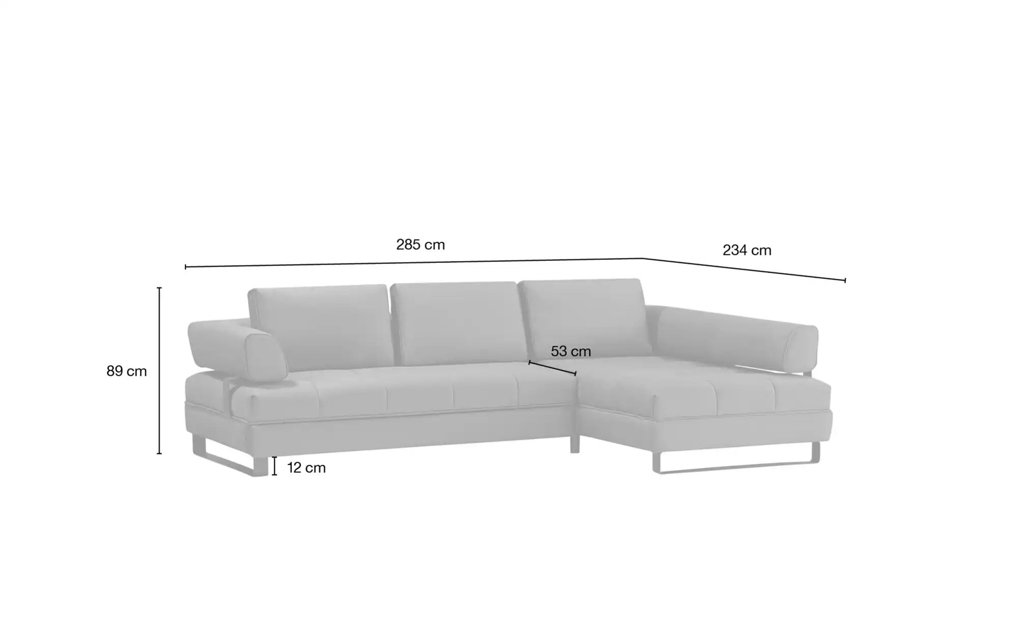 switch Ecksofa in Lederoptik Havana ¦ braun ¦ Maße (cm): B: 272 H: 89 T: 17 günstig online kaufen