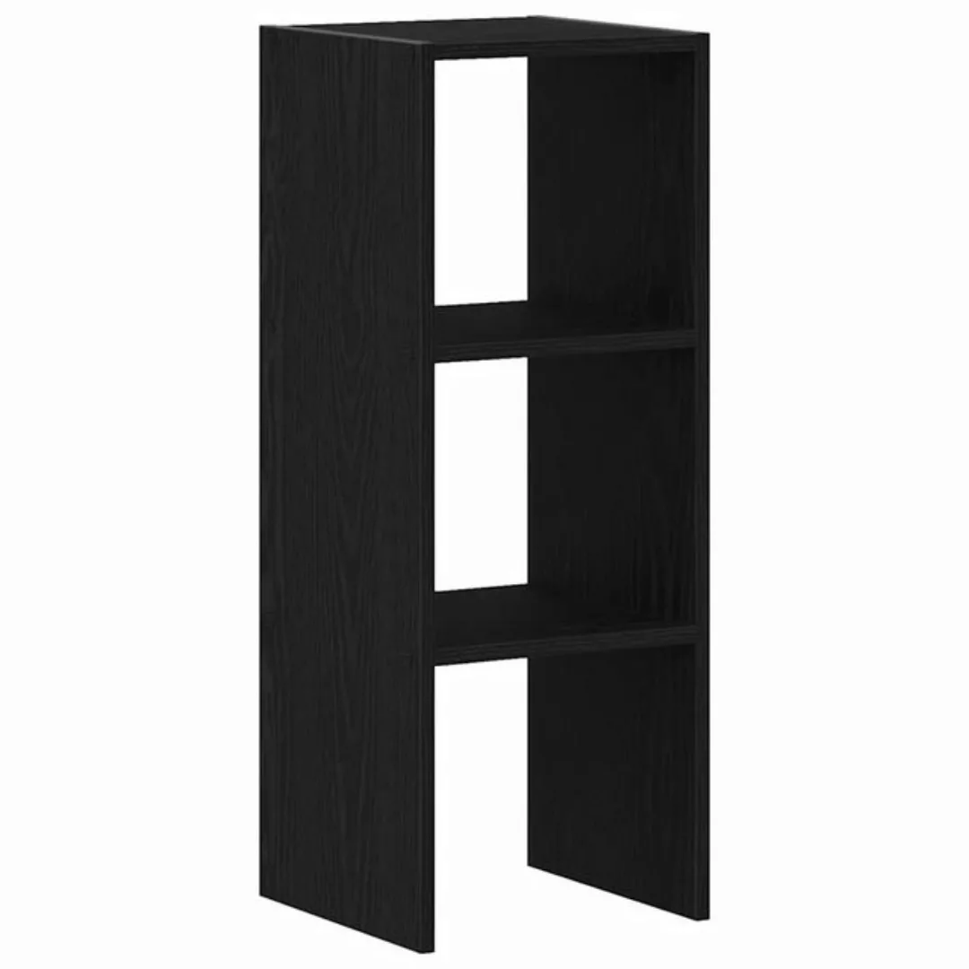 vidaXL Aktenschrank Bücherregal Stapelbar Schwarz Eichen-Optik 30x30x80 cm günstig online kaufen