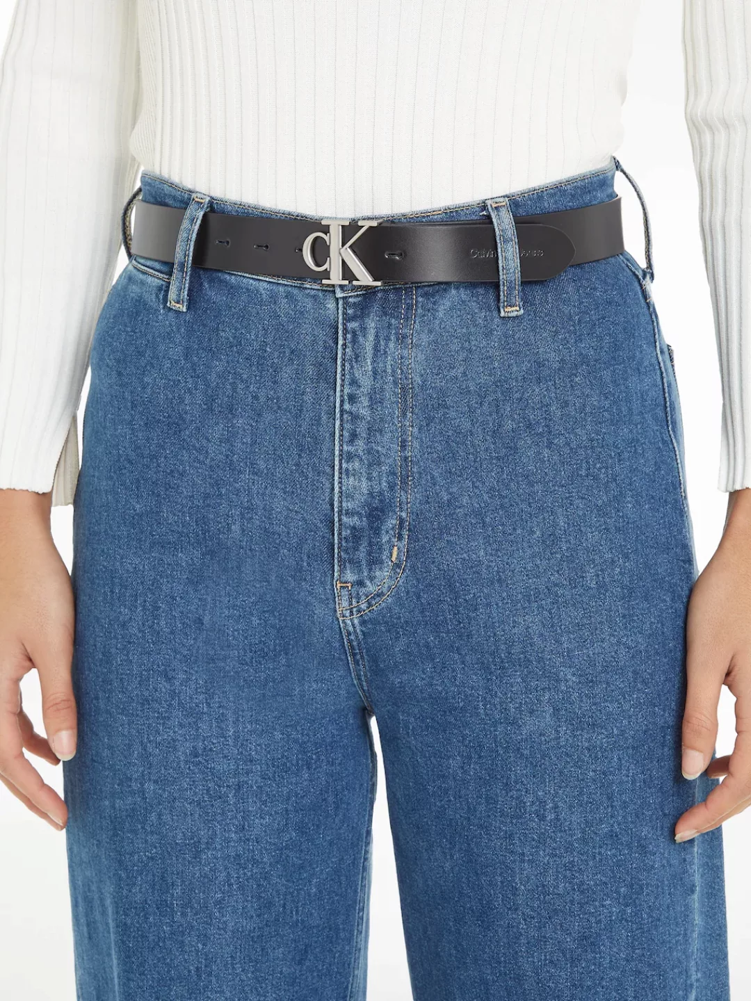 Calvin Klein Jeans Ledergürtel "ROUND MONO LTHR BELT 30MM" günstig online kaufen