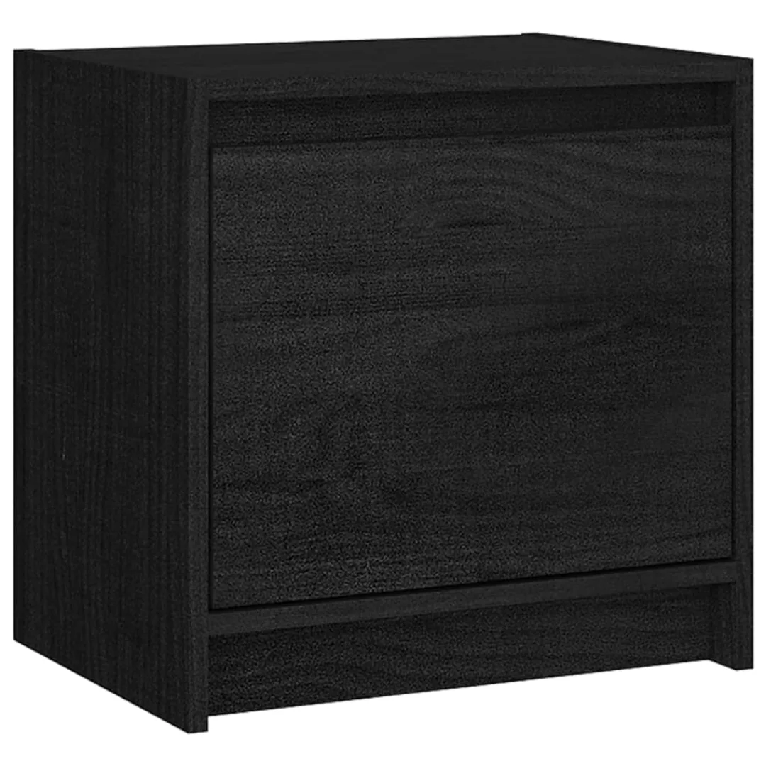 Nachttisch Schwarz 40x30,5x40 Cm Massivholz Kiefer günstig online kaufen