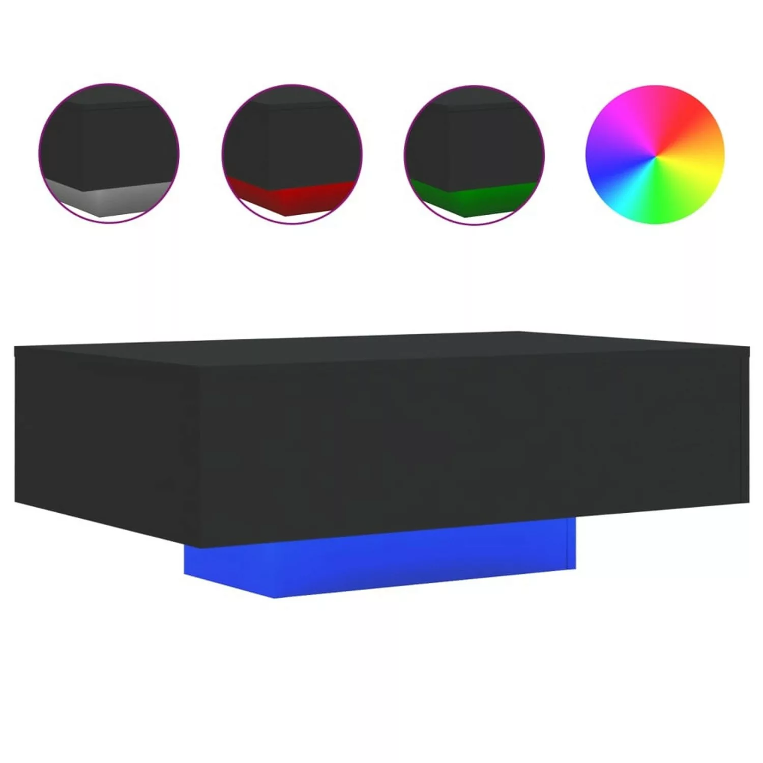 vidaXL Couchtisch mit LED-Leuchten Schwarz 85x55x31 cm günstig online kaufen