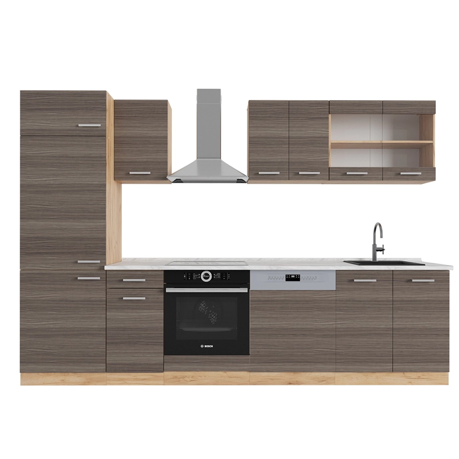 Vicco Küchenzeile R-Line, Edelgrau/Goldkraft Eiche, 300 günstig online kaufen