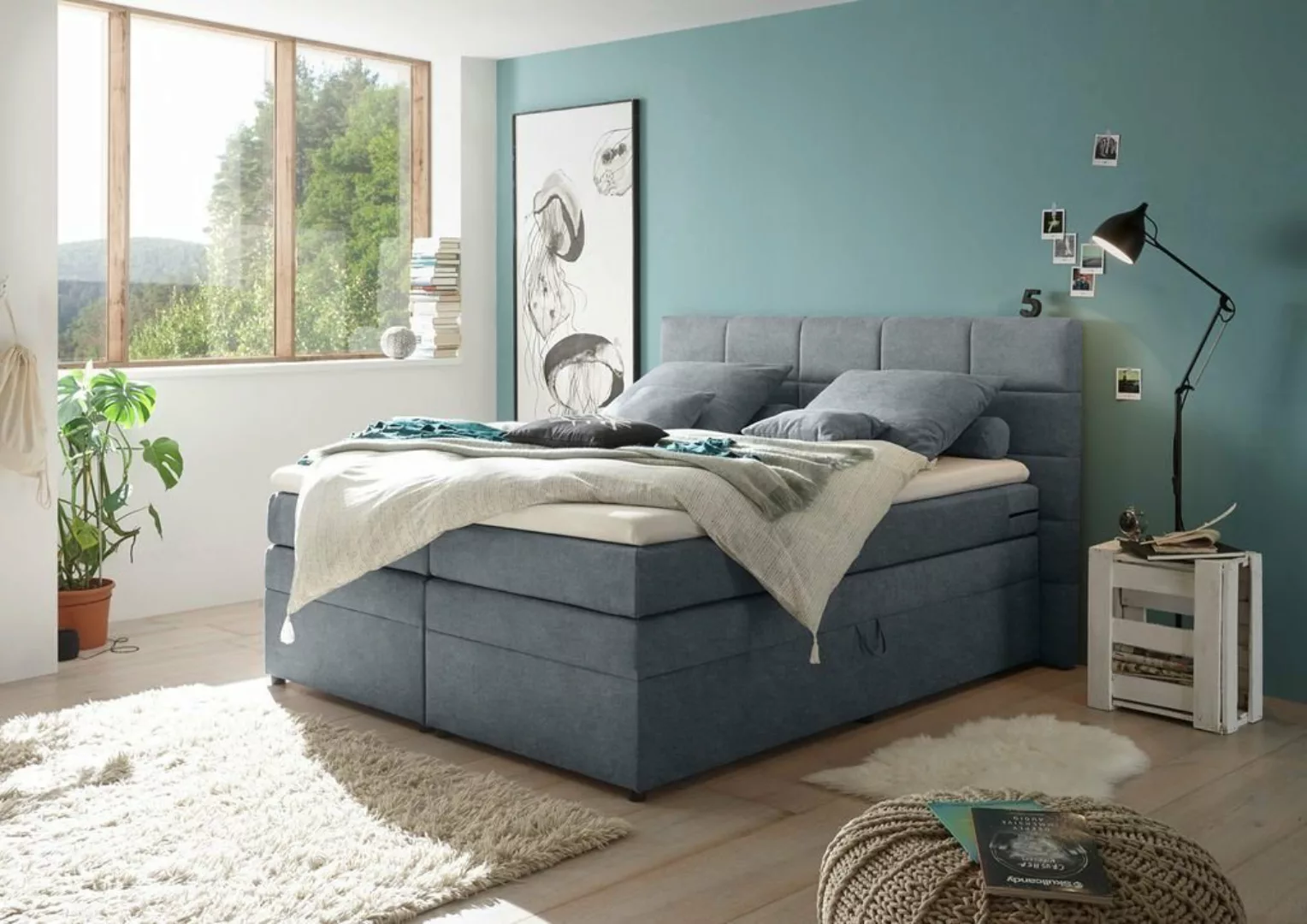 ED EXCITING DESIGN Boxspringliege (160 x 200 cm, Tacoma 1 "Uran" anthrazit günstig online kaufen