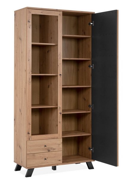 Furn.Design Stauraumvitrine Madem (Vitrinenschrank in Eiche Artisan Dekor, günstig online kaufen