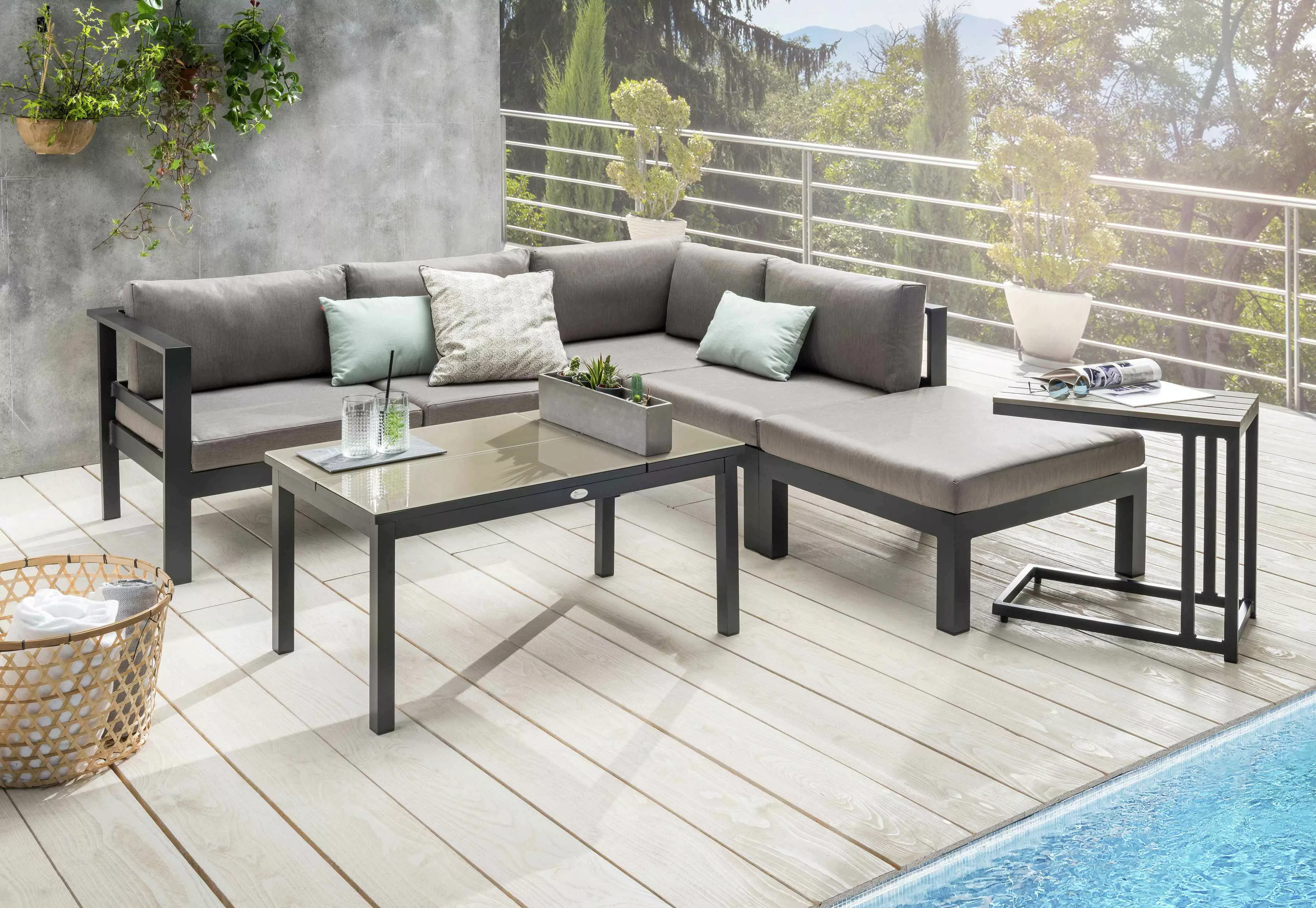 Destiny Gartenlounge-Set "ARENAL", (15 tlg., 2x Schenkel, 1x Tisch, 1x Beis günstig online kaufen