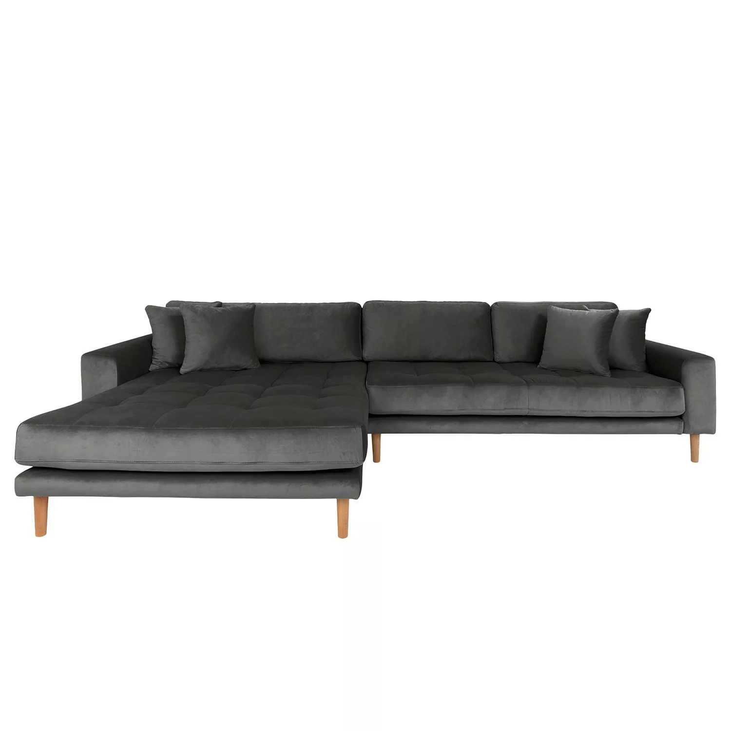 ebuy24 Sofa Lido Loungesofa linksgewendet mit 4 Kissen, grau., 1 Teile günstig online kaufen