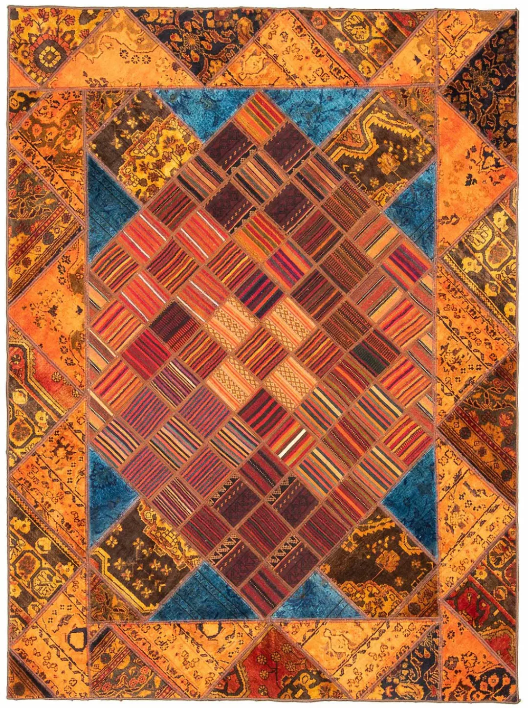 morgenland Teppich »Patchwork - 234 x 176 cm - mehrfarbig«, rechteckig, Woh günstig online kaufen