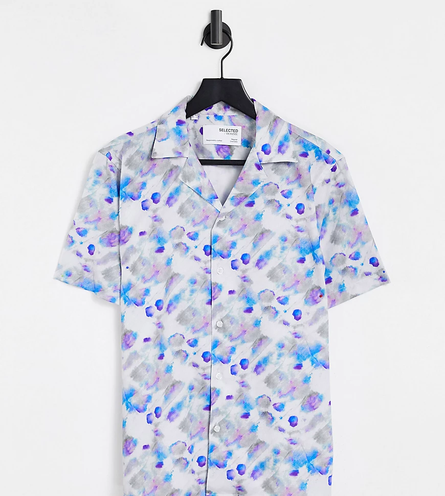 Selected Homme – Hemd in lockerer Passform mit Reverskragen und Aquarellmus günstig online kaufen