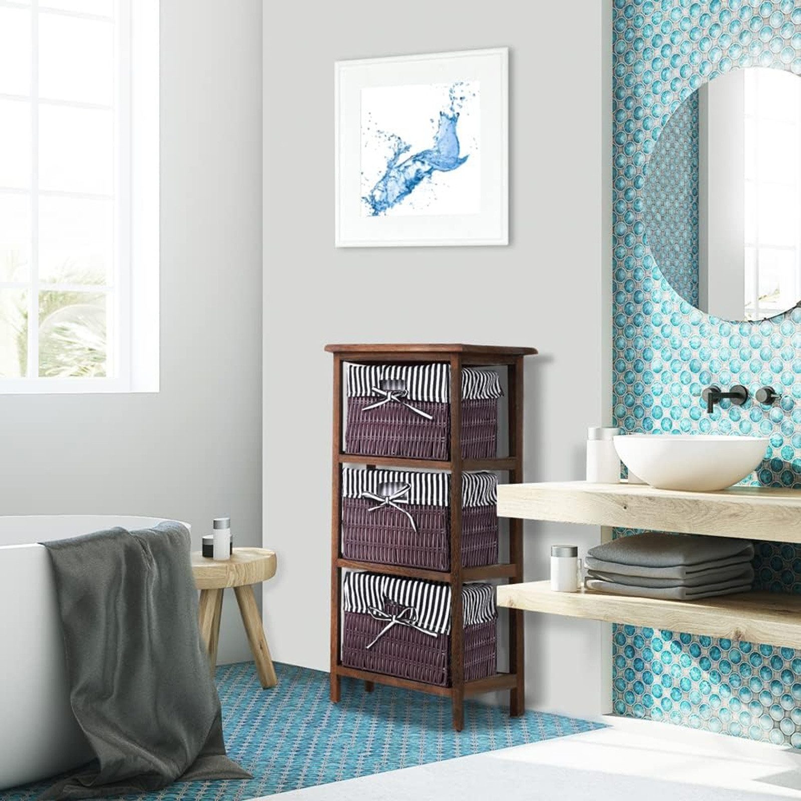HTI-Living Badregal Regal mit 3 Körben günstig online kaufen