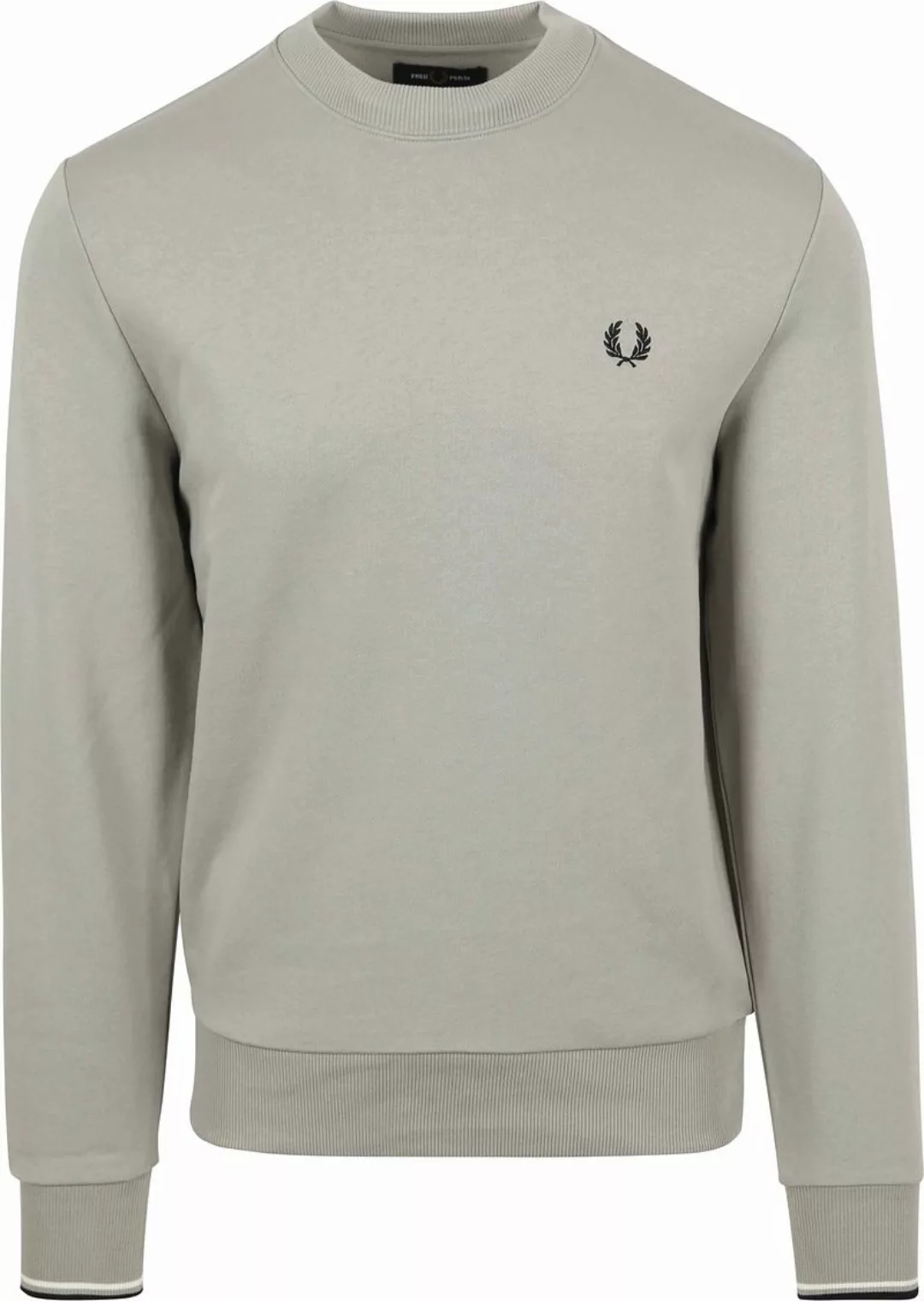 Fred Perry Sweater Logo Limestone Grau - Größe S günstig online kaufen