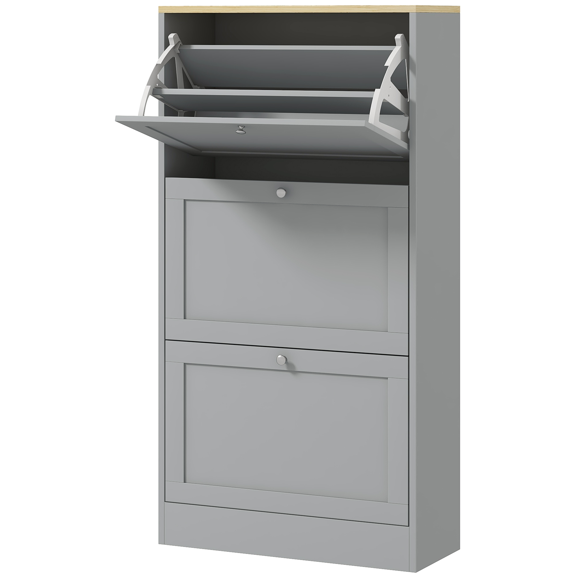 HOMCOM Schuhschrank 18 Paar, moderner schmaler Schuhschrank mit 3 klappbare günstig online kaufen