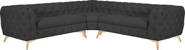 Leonique Chesterfield-Sofa "Ecksofa GLYNIS L-Form mit Wellenunterfederung, günstig online kaufen