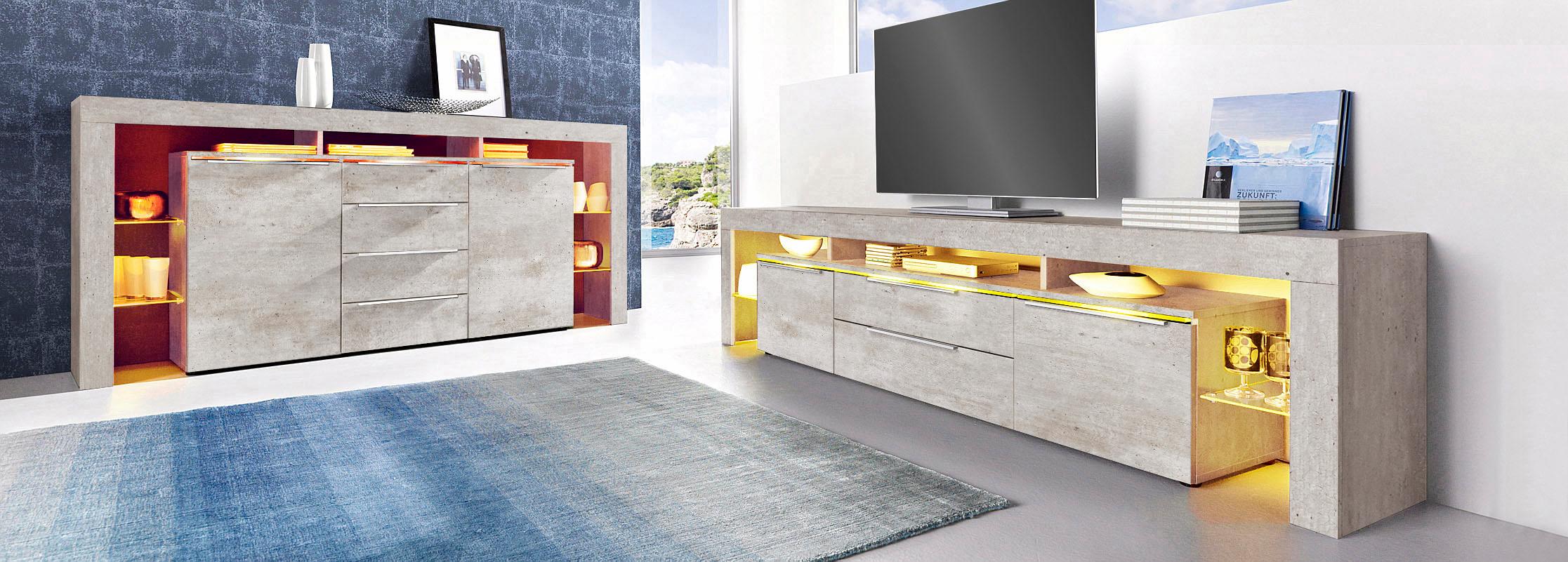 borchardt Möbel Lowboard "Lima", Breite 220 cm günstig online kaufen