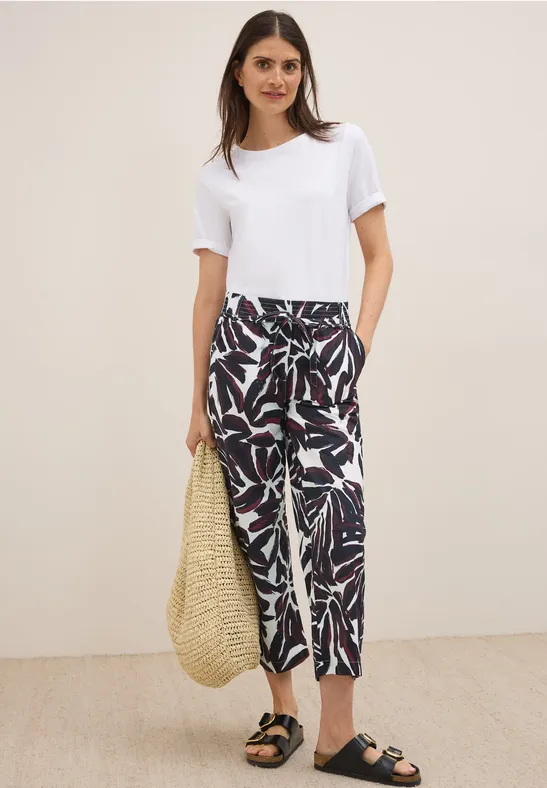 Gemusterte Wide Leg Hose günstig online kaufen