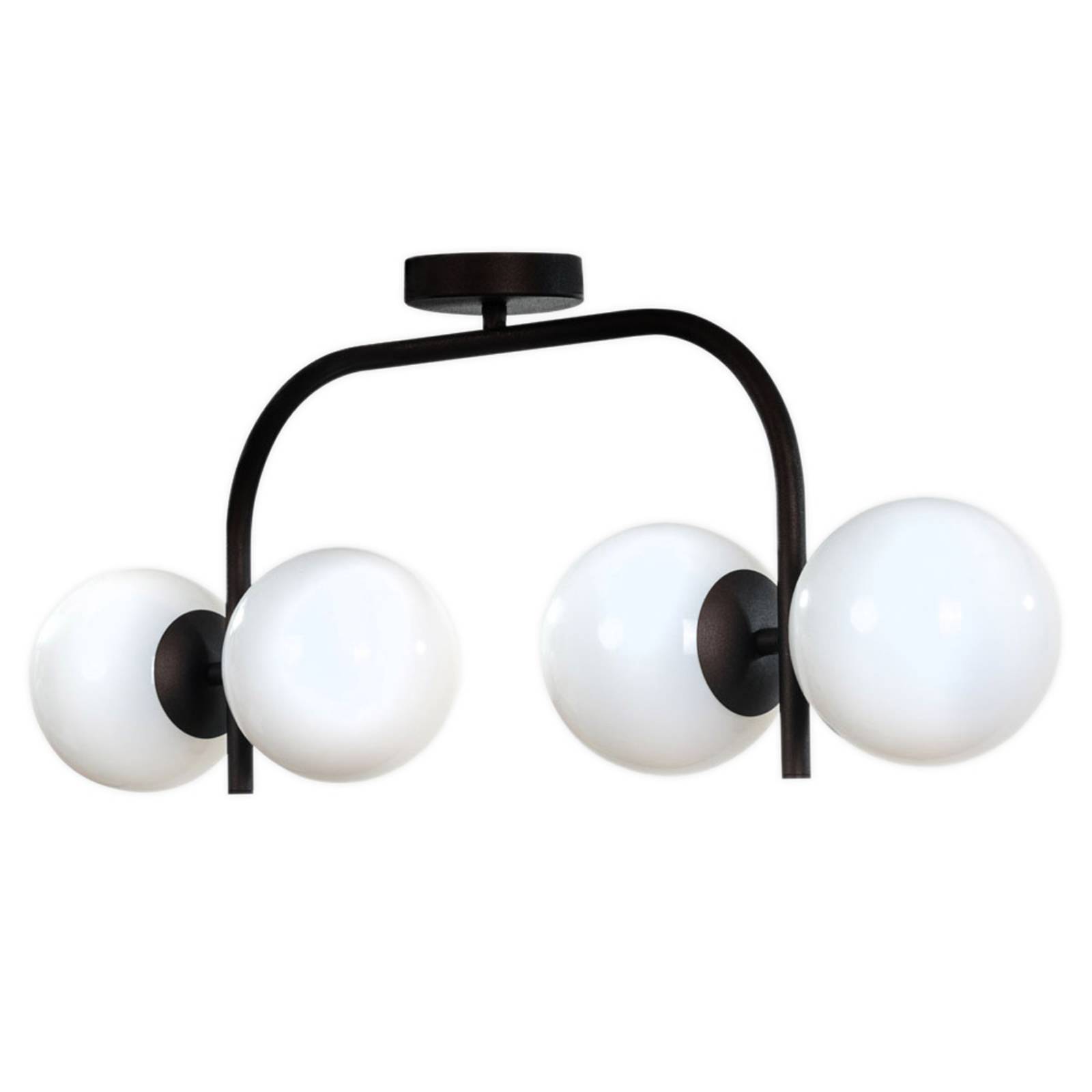 Deckenlampe Selva, linear angeordnet, 4fl, schwarz günstig online kaufen