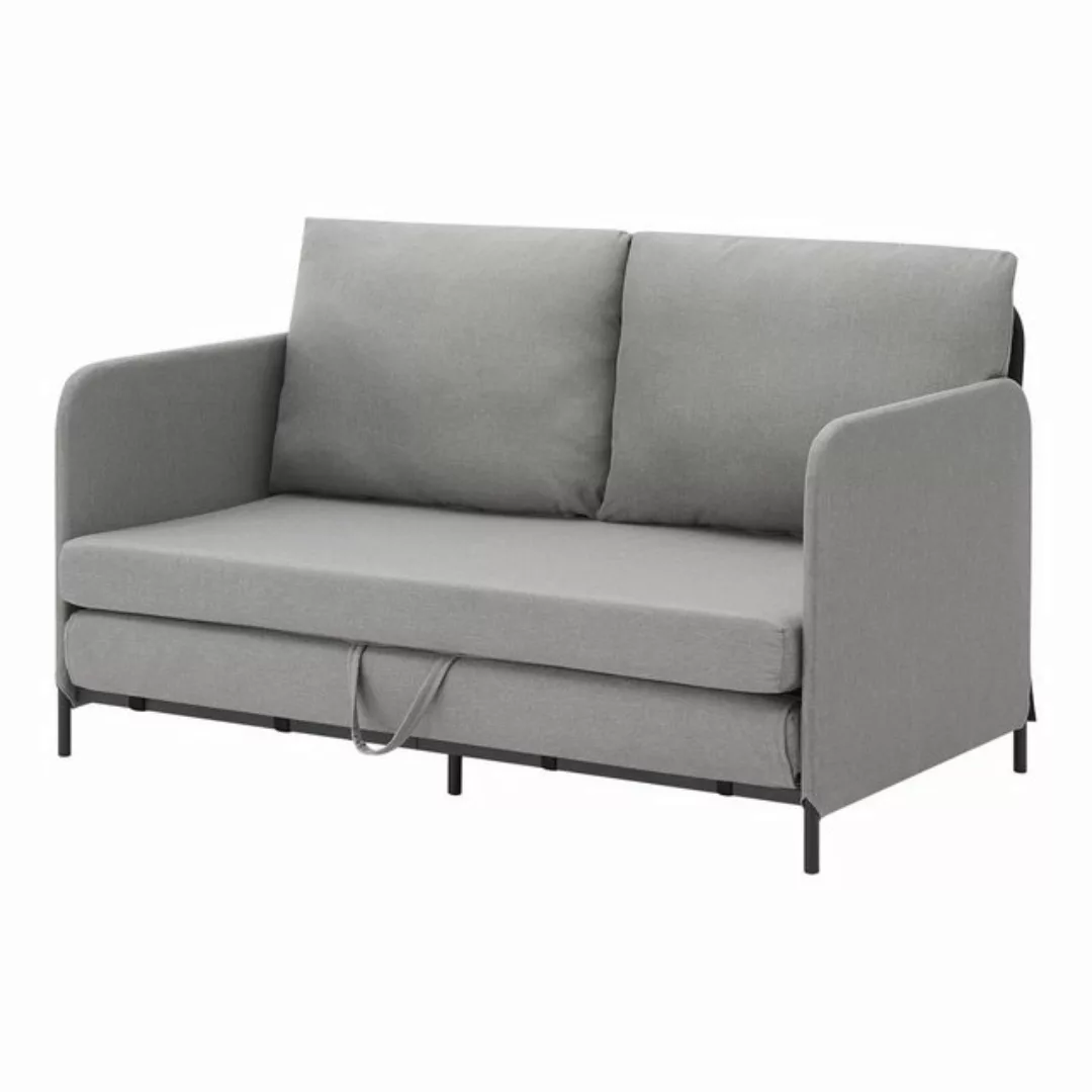 en.casa Schlafsofa, »Soini« mit Liegefunktion 2-Sitzer 78x125x67 cm Hellgra günstig online kaufen