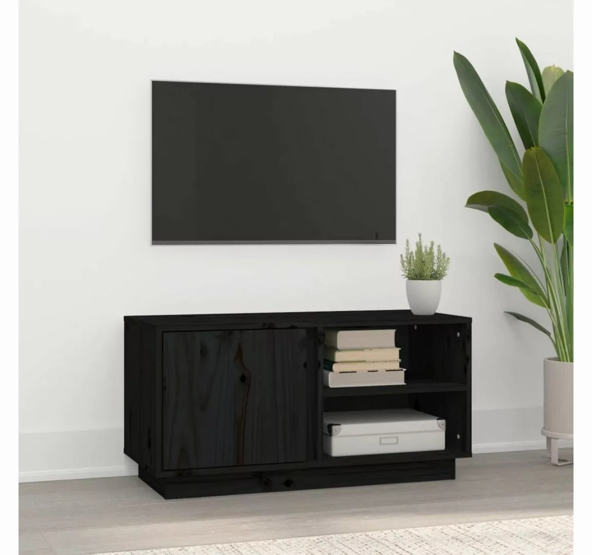 vidaXL TV-Schrank TV-Schrank Schwarz 80x35x40,5 cm Massivholz Kiefer günstig online kaufen