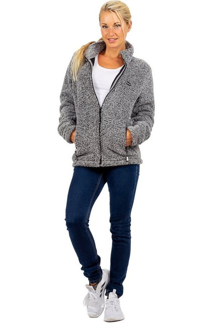 Reichstadt Fleecejacke Kuschelige Flauschige Jacke 22RSW002 Granit M mit St günstig online kaufen