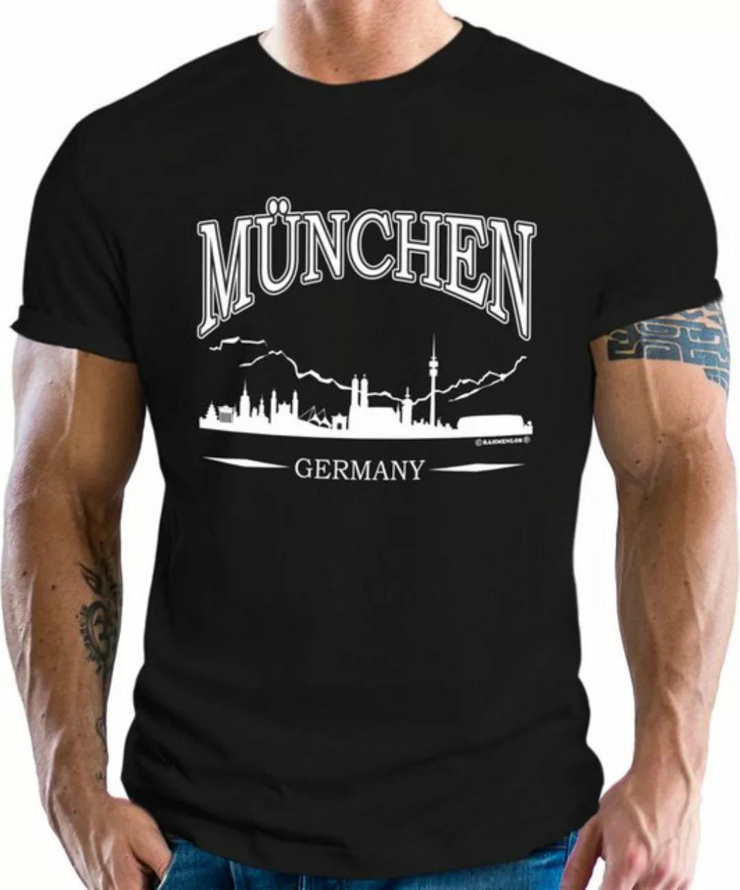 RAHMENLOS® T-Shirt München Germany, Skyline günstig online kaufen