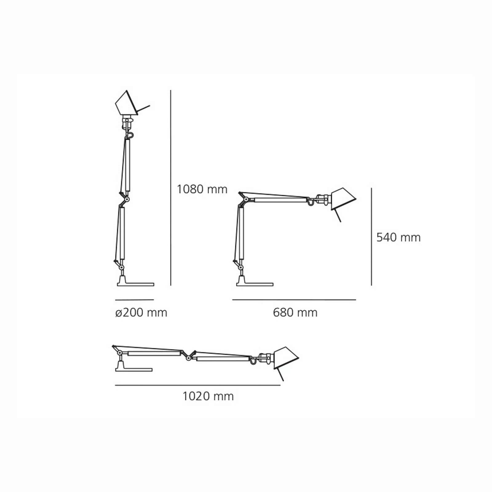 Artemide Tolomeo Mini Tischlampe alu mit Fuß 2700K günstig online kaufen