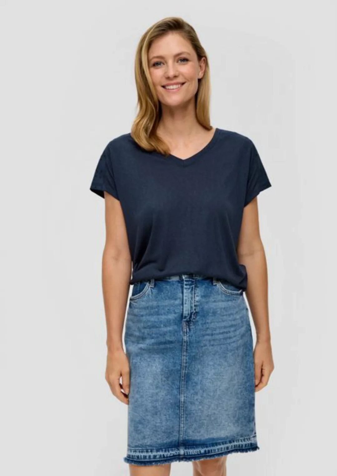 s.Oliver Shirttop Jersey-T-Shirt im Relaxed Fit mit Spitzendetails Spitze günstig online kaufen