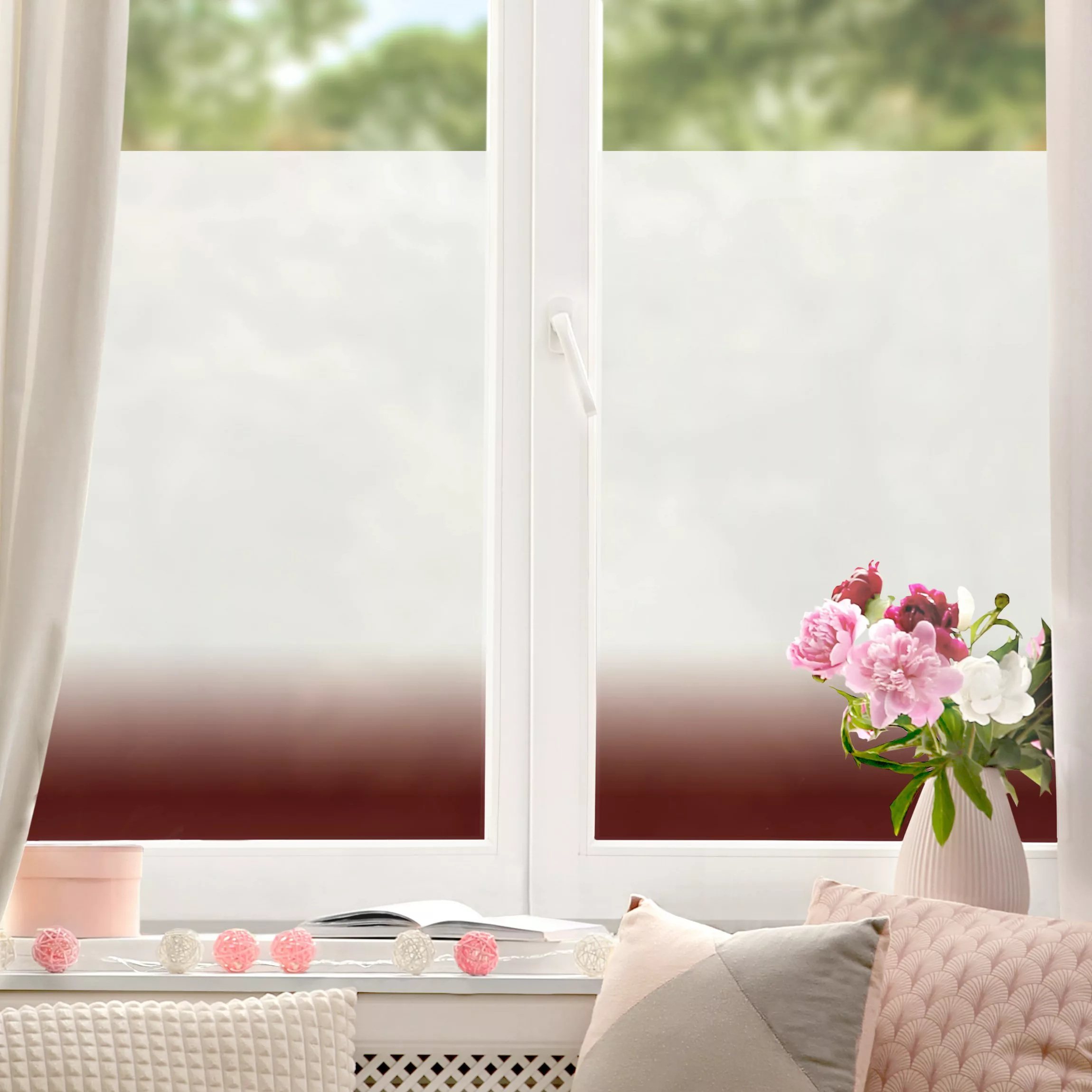 Fensterfolie Dip-Dye Dunkel Rot günstig online kaufen