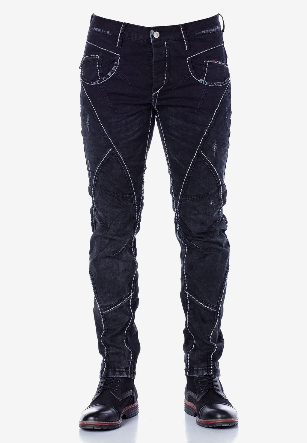 Cipo & Baxx Bequeme Jeans, im Patchwork-Look in Straight Fit günstig online kaufen