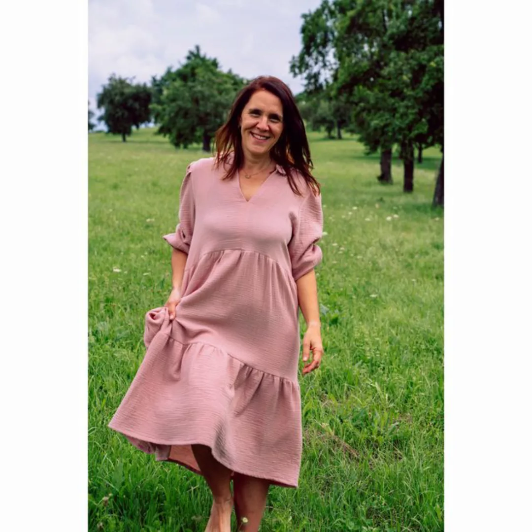 hutch&putch Maxikleid Musselin-Kleid "Isabelle" in One Size (1-tlg) trendig günstig online kaufen