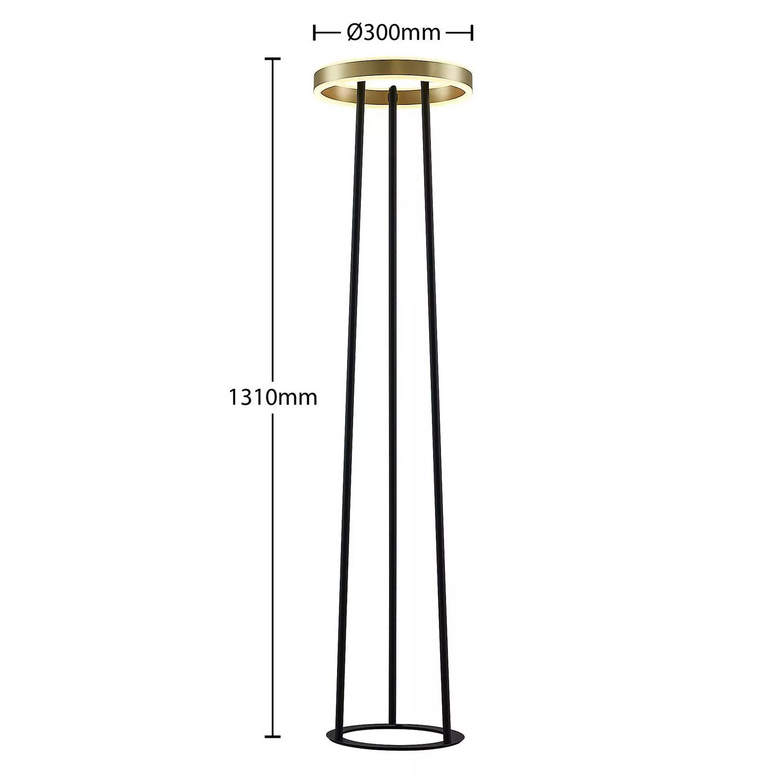 Lucande Seppe LED-Stehleuchte, Ø 30 cm, messing günstig online kaufen