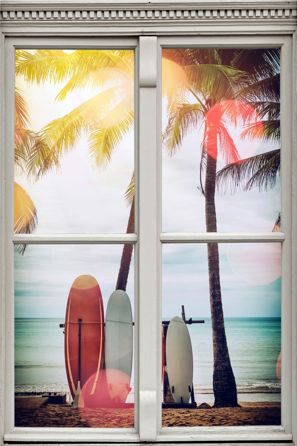 queence Wandsticker "Surfstrand", Wandsticker, Wandbild, selbstklebend, 3D, günstig online kaufen