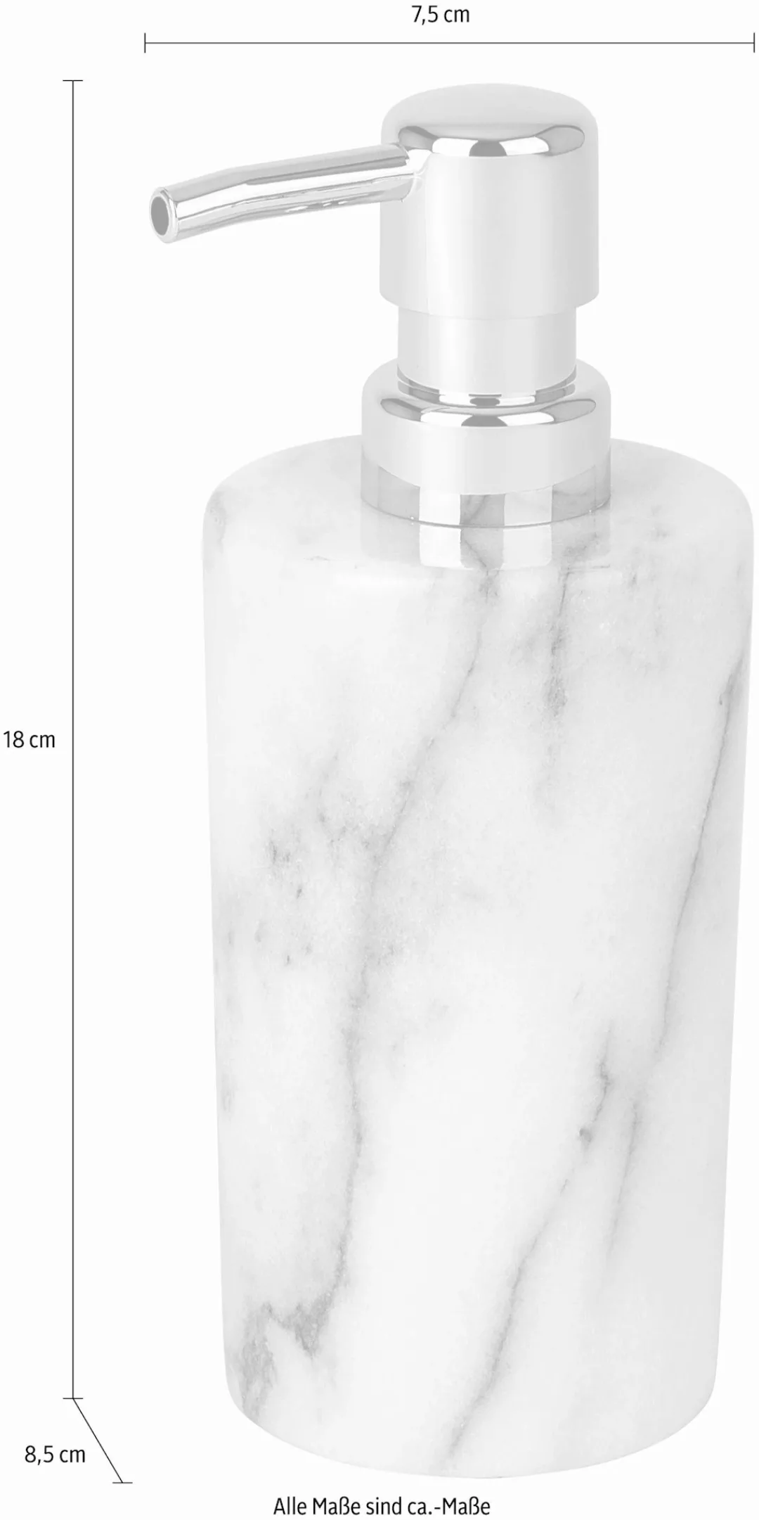WENKO Seifenspender Onyx aus Marmor, 230 ml weiß günstig online kaufen