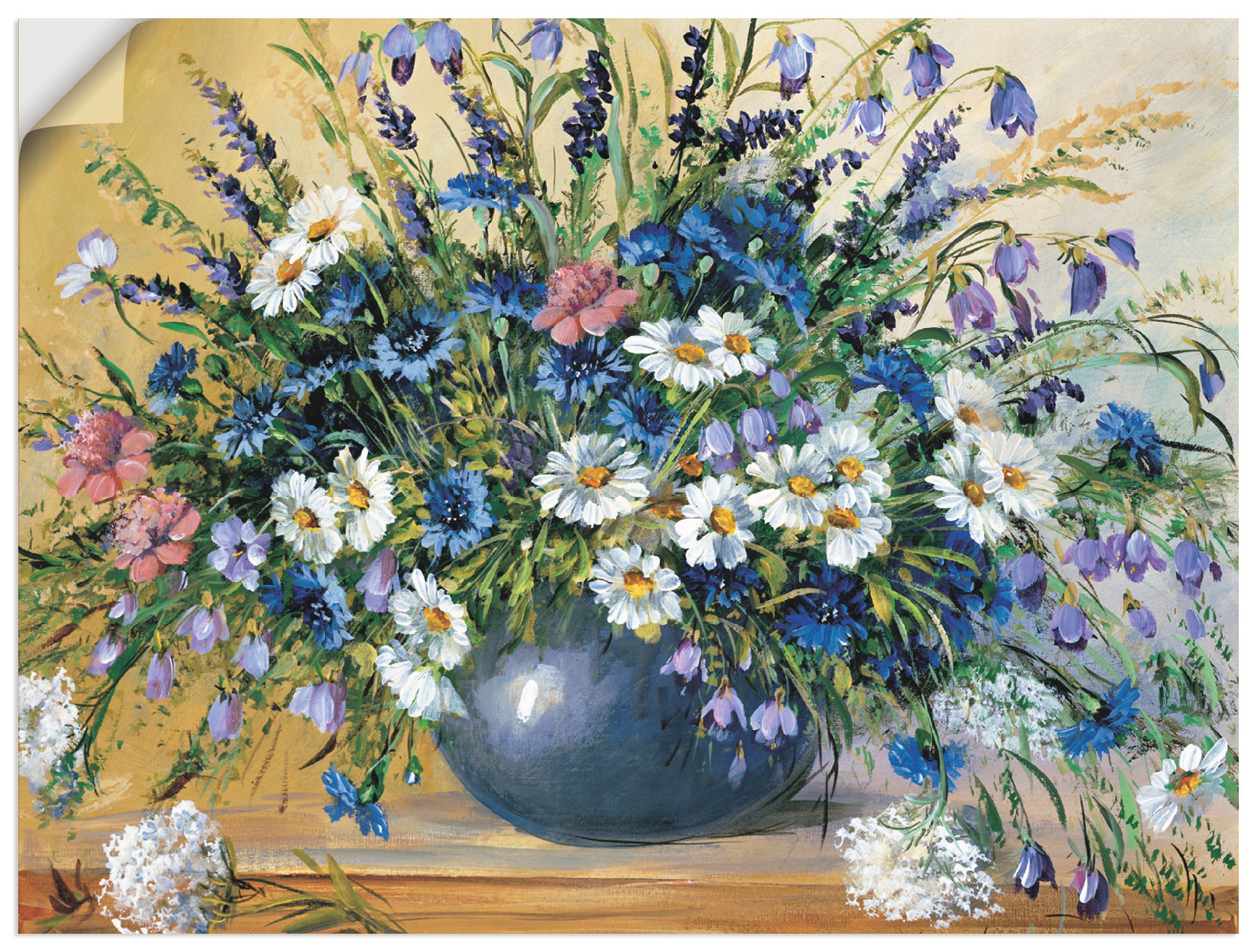 Artland Wandbild »Vase mit Kornblumen«, Blumen, (1 St.), als Leinwandbild, günstig online kaufen