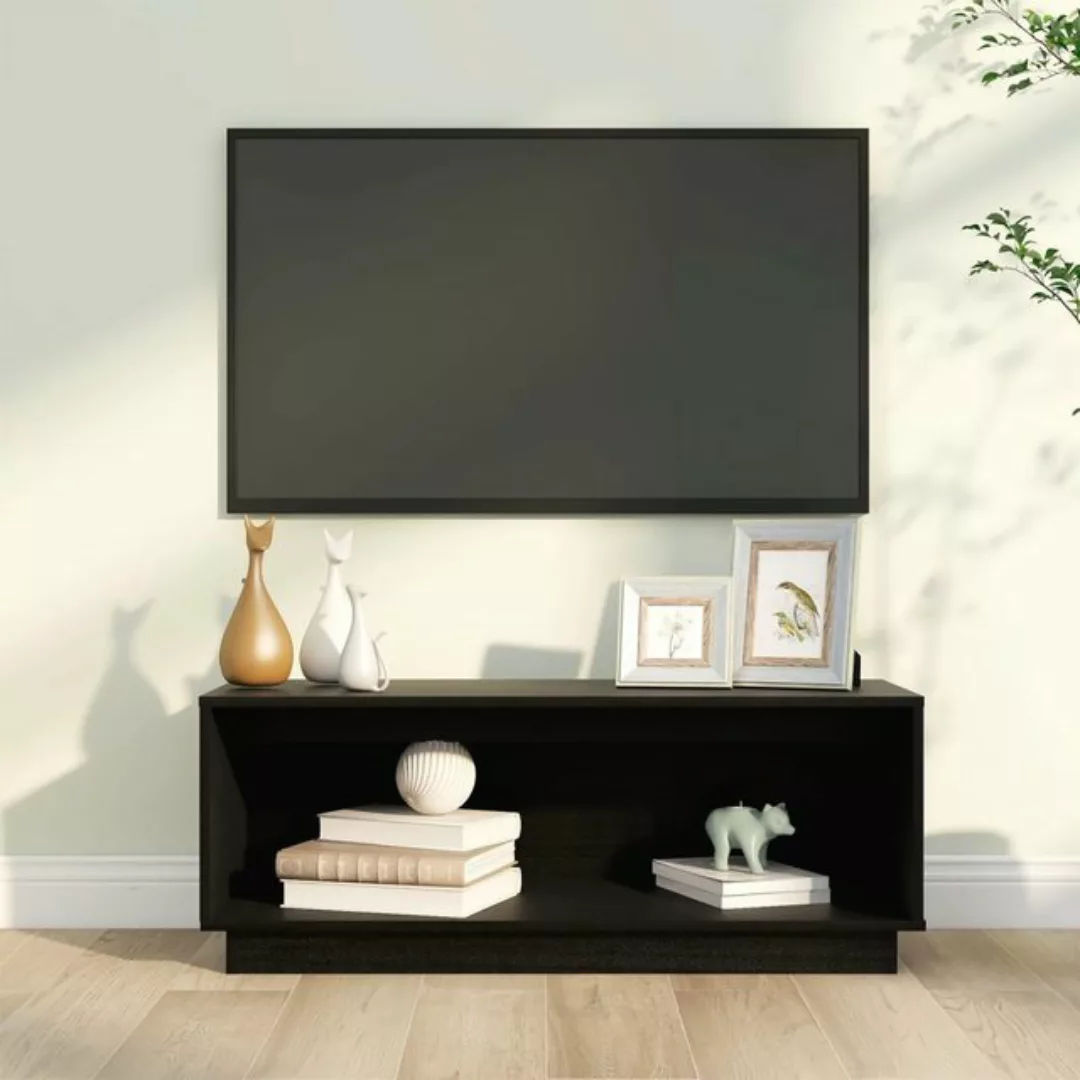 vidaXL TV-Schrank TV-Schrank Schwarz 90x35x35 cm Massivholz Kiefer Lowboard günstig online kaufen