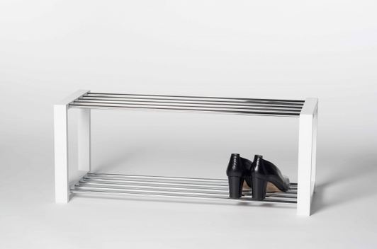 Schuhregal 2-stöckig LUIS von Intra direct Weiss / Chrom günstig online kaufen